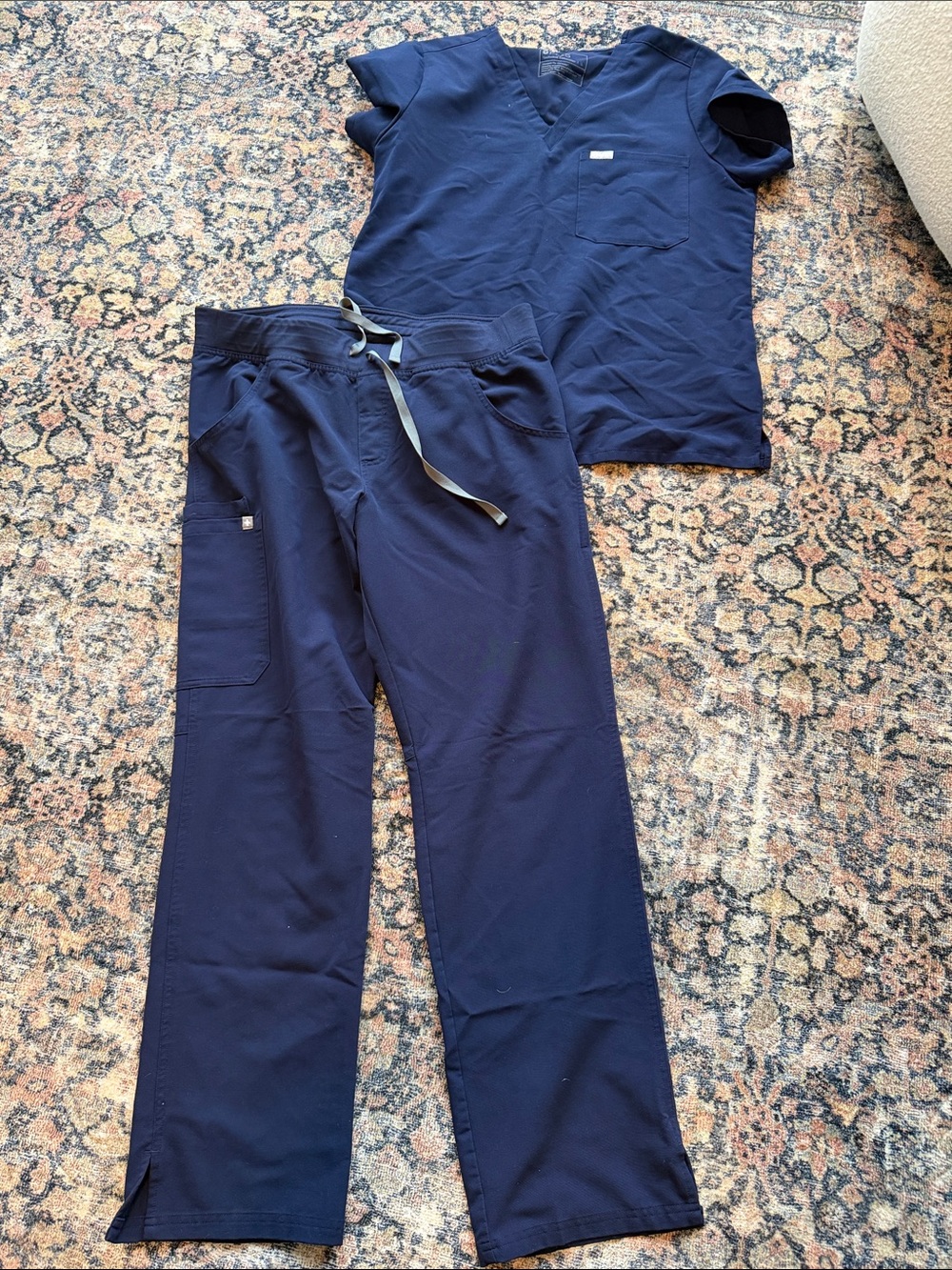 Figs Navy Scrub Set - Top & Pants